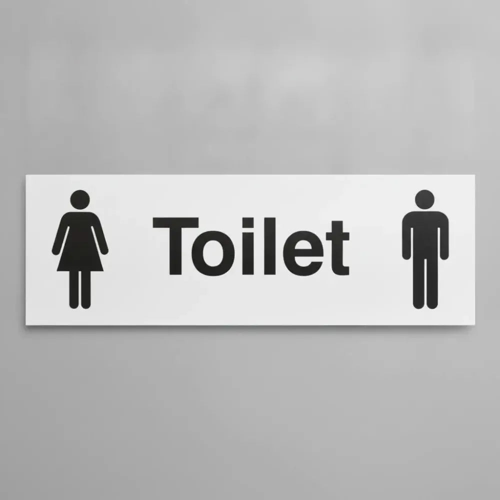 77061M Unisex Toilet (with male & female symbol) Ultra Durable 2mm PET (600x200mm) Safety Sign