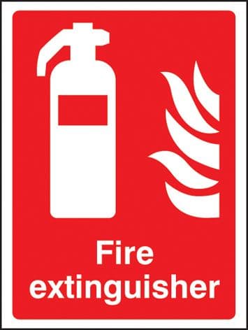 81013E Fire extinguisher (200x150mm) Rigid PVC with SAV Backing Safety Sign