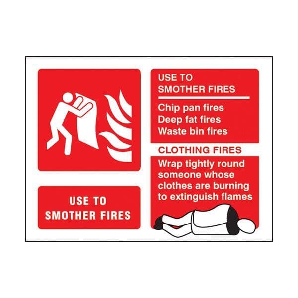 81246E Fire blanket identification sign - Quick-Fix with SAV Backing (200x150mm)