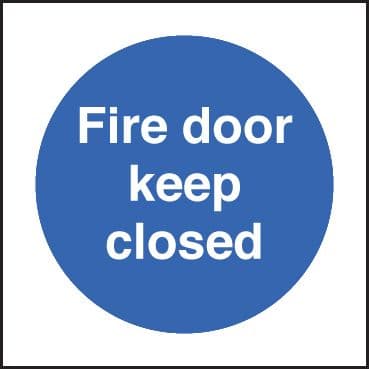 81605B Fire escape keep clear (80x80mm) Rigid PVC with SAV Backing Safety Sign