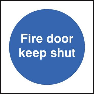 81610B Fire door keep shut (80x80mm) Rigid PVC with SAV Backing Safety Sign