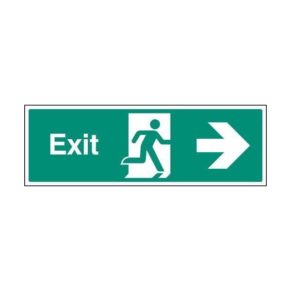 82012L Exit arrow right sign - Quick-Fix with SAV Backing (450x150mm)