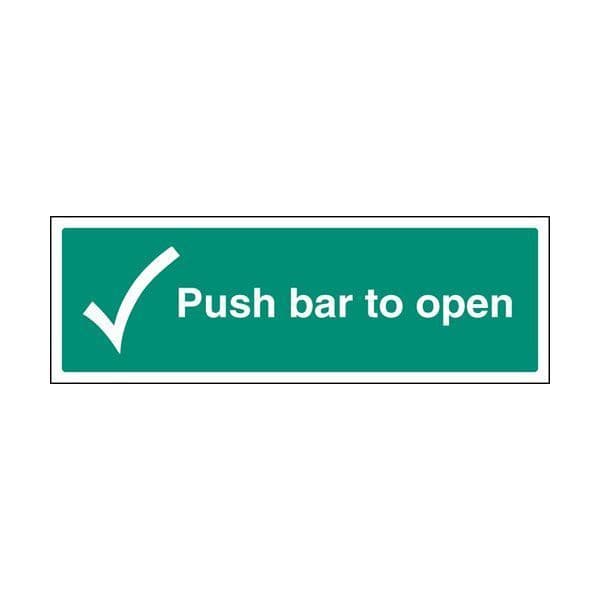 82047L Push bar to open sign - Quick-Fix with SAV Backing (450x150mm)