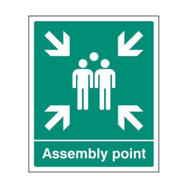 82055H Assembly point sign - Quick-Fix with SAV Backing (300x250mm)
