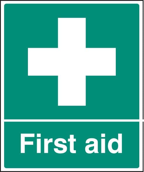 86002H First aid (300x250mm) Rigid PVC with SAV Backing Safety Sign