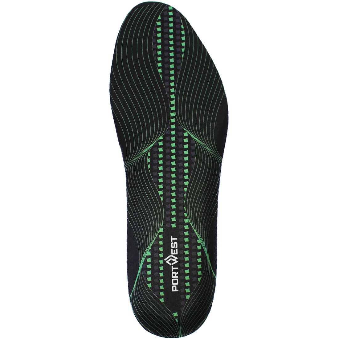 FC82 Gel Cushion & Arch Support Insole - Black/Green