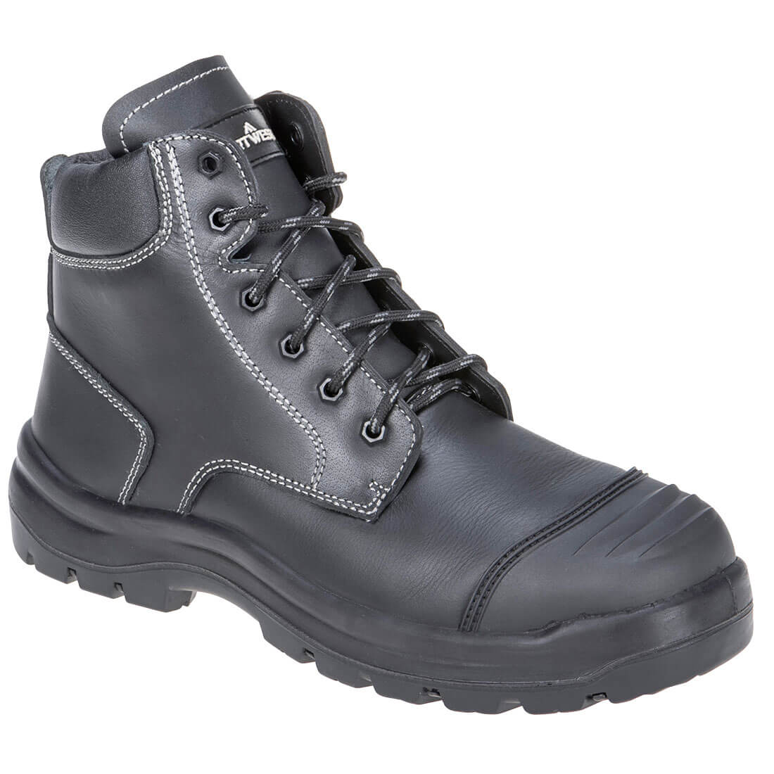 FD10 Steel Leather Mid Boot S3 HRO FO SC HI CI LG SR - Black