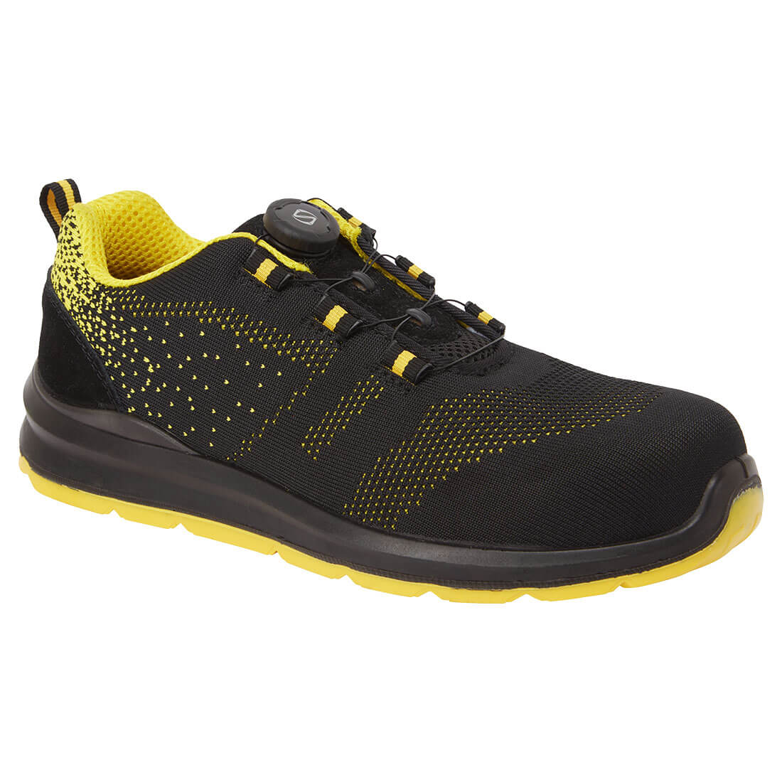 FT08 Composite Textile Wire Lace Trainer S1P SRC - Black/Yellow