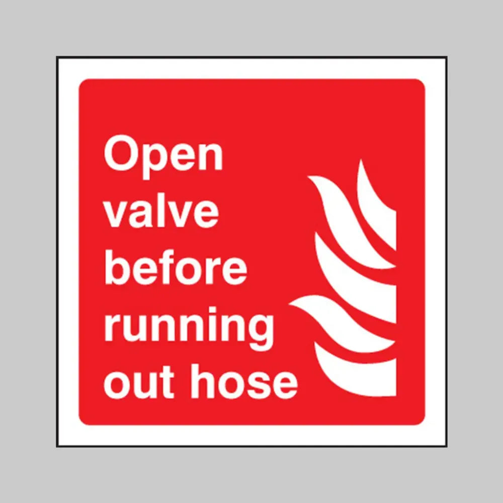 Open valve before running out hose
