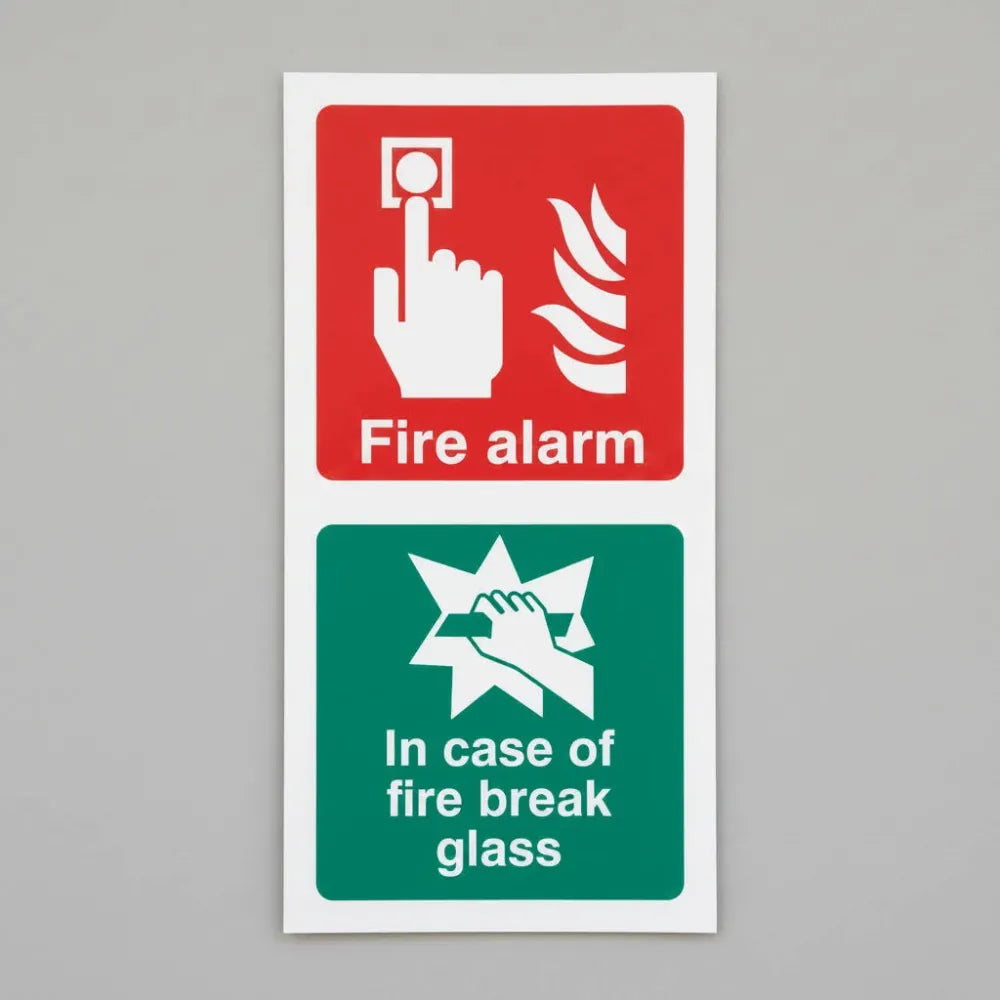 Fire alarm / In case of fire break glass