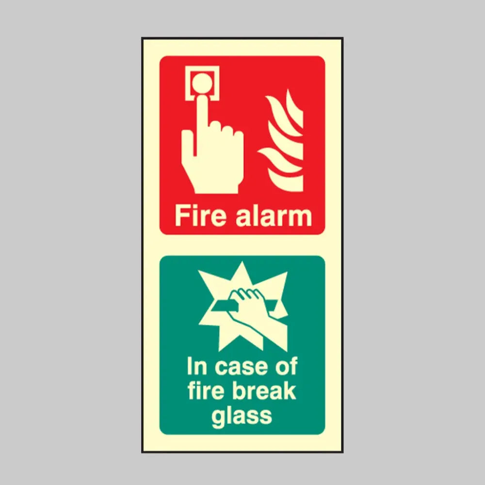 Fire alarm / In case of fire break glass