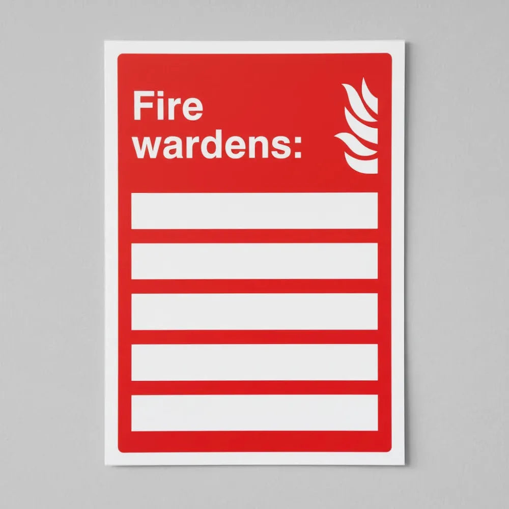 Fire wardens (space for 5 names)