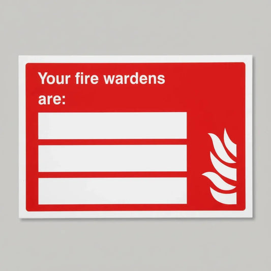 Your fire wardens are (space for 3 people)