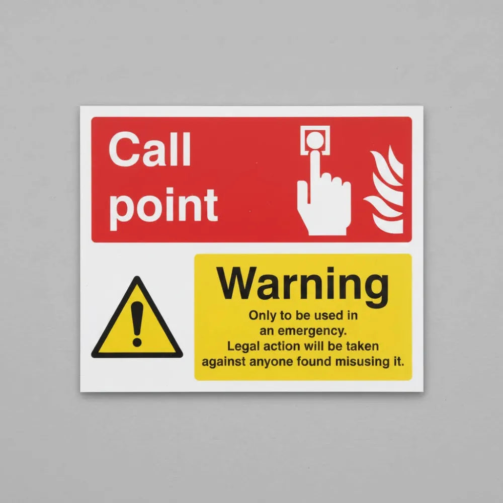 11051Y Call point / warning only to be used in an emergency Rigid Plastic (200x300mm) Safety Sign