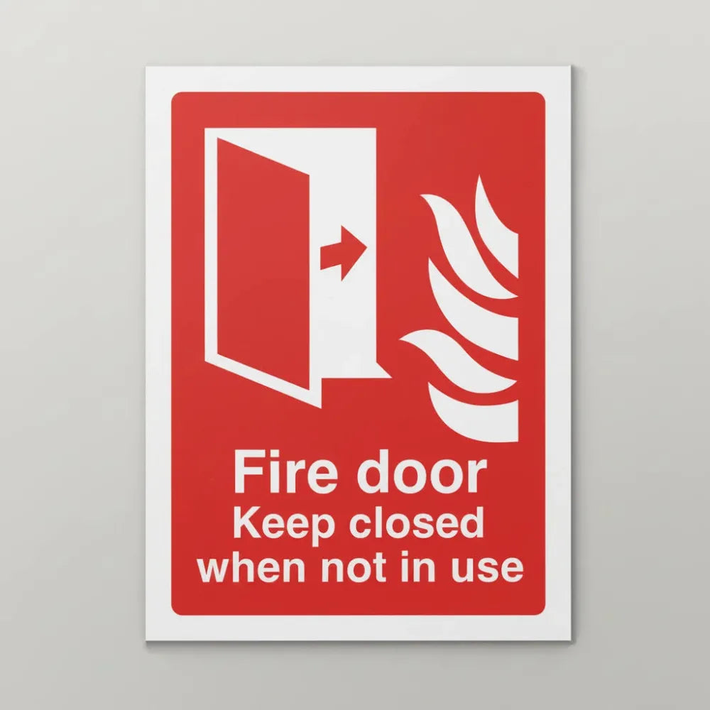 21076K Fire door Keep closed when not in use Self Adhesive Vinyl (400x300mm) Safety Sign