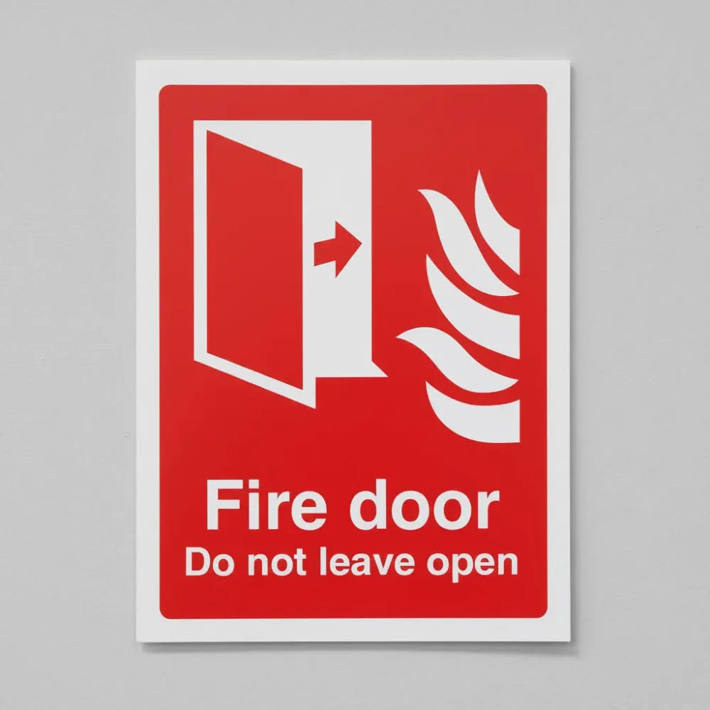 21078K Fire door Do not leave open Self Adhesive Vinyl (400x300mm) Safety Sign
