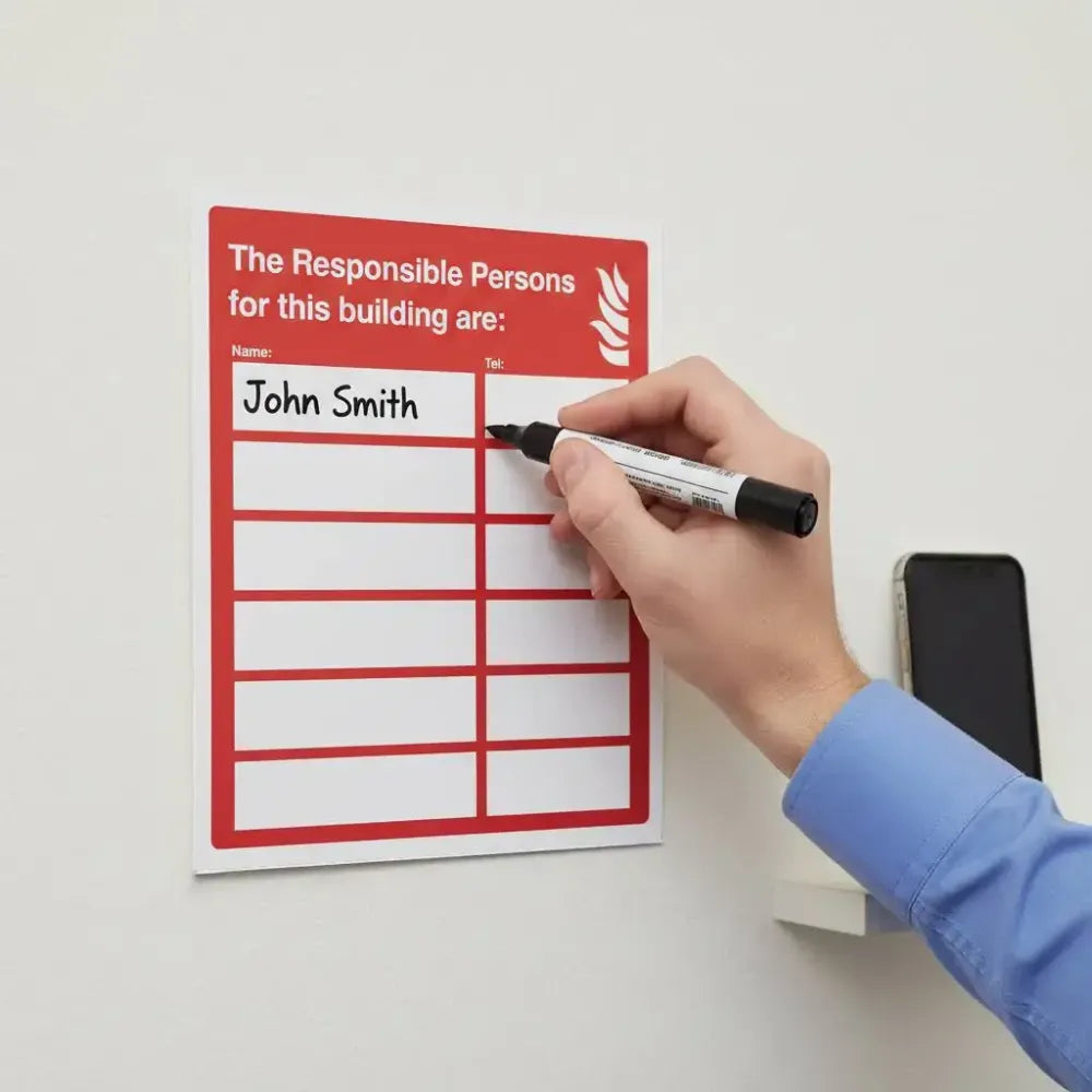 51112 The Responsible Persons for this building are: (space for 6) adapt-a-sign 215x310mm Miscellaneous
