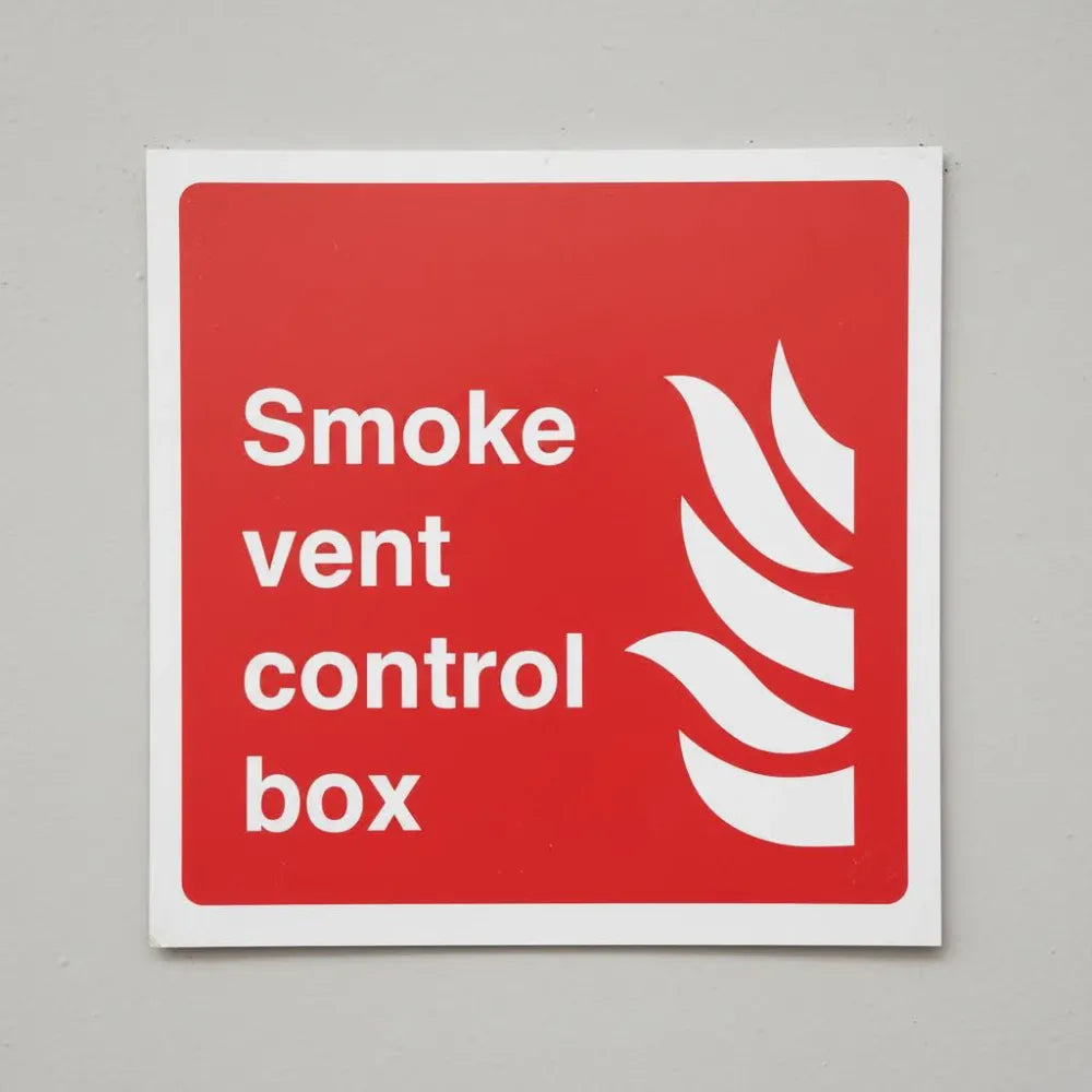 11116C Smoke vent control box Rigid Plastic (150x150mm) Safety Sign