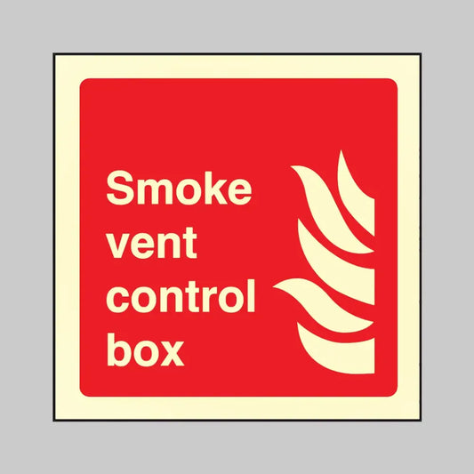 41116C Smoke vent control box Photoluminescent S/A Vinyl (150x150mm) Safety Sign