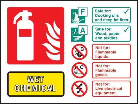 11236D Wet chemical extinguisher identification Rigid Plastic (100x150mm) Safety Sign