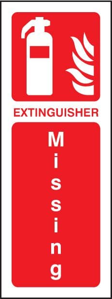 11239S Extinguisher missing Rigid Plastic (75x200mm) Safety Sign
