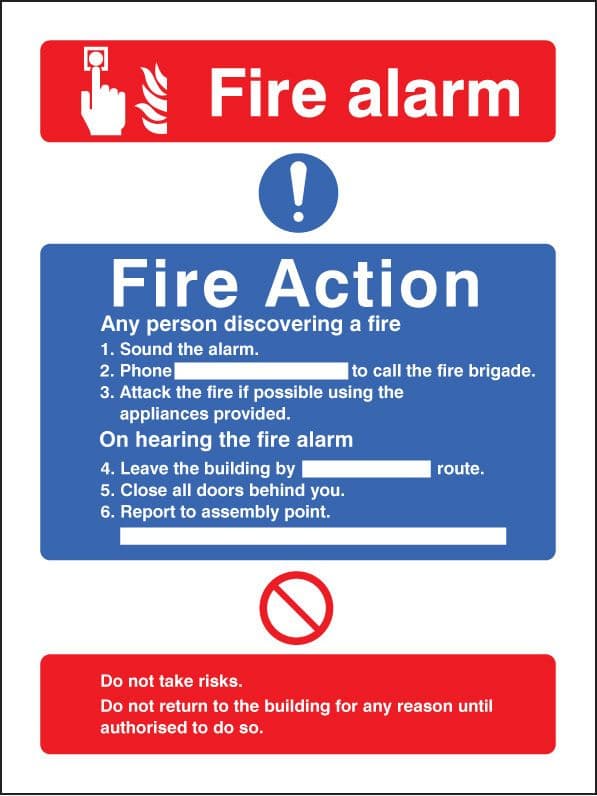 11427H Fire action/call point without lift Rigid Plastic (300x250mm) Safety Sign