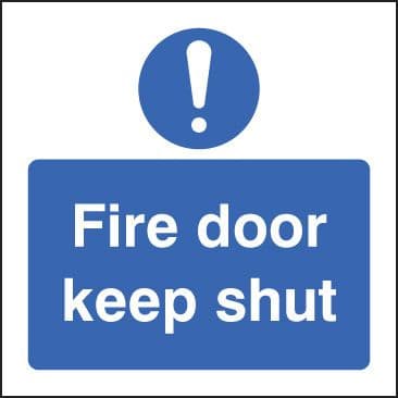 11626B Fire door keep shut Rigid Plastic (80x80mm) Safety Sign