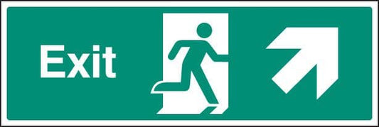 12010G Exit - up and right Rigid Plastic (300x100mm) Safety Sign