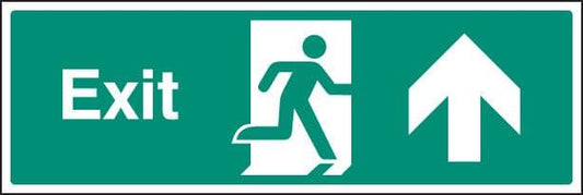 12015M Exit - straight on Rigid Plastic (600x200mm) Safety Sign