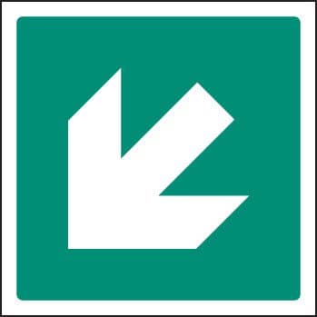 12035F Arrow - 45 deg Rigid Plastic (200x200mm) Safety Sign