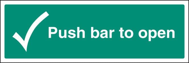 12047G Push bar to open Rigid Plastic (300x100mm) Safety Sign