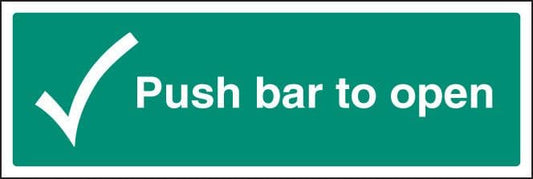 12047L Push bar to open Rigid Plastic (450x150mm) Safety Sign