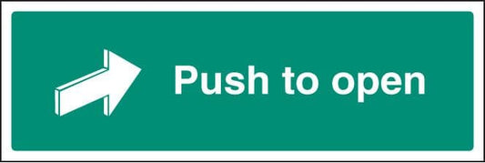 12050G Push to open Rigid Plastic (300x100mm) Safety Sign