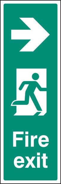 12058L Fire exit right (portrait) Rigid Plastic (450x150mm) Safety Sign