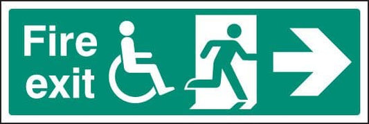 12089G Disabled fire exit ---> Rigid Plastic (300x100mm) Safety Sign