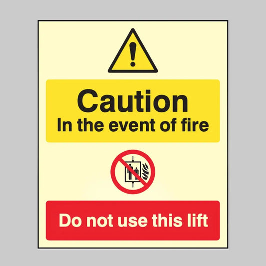 Caution in the event of fire do not use this lift