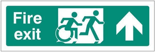 12164G Disabled fire exit arrow up - inclusive design Safety Sign