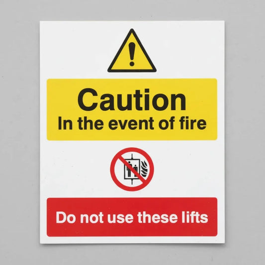 Caution in the event of fire do not use these lifts