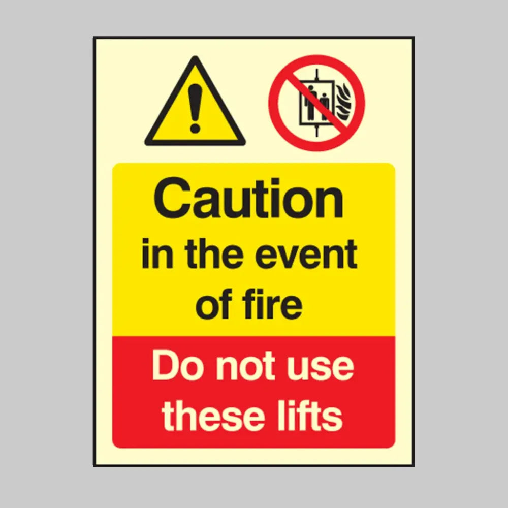 Caution in the event of fire do not use these lifts
