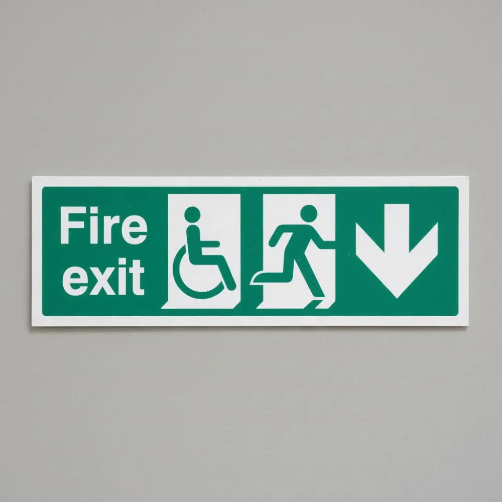 Disabled fire exit arrow down