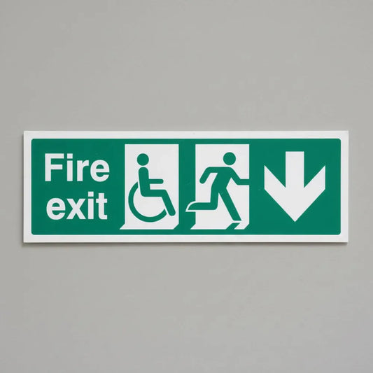 Disabled fire exit arrow down