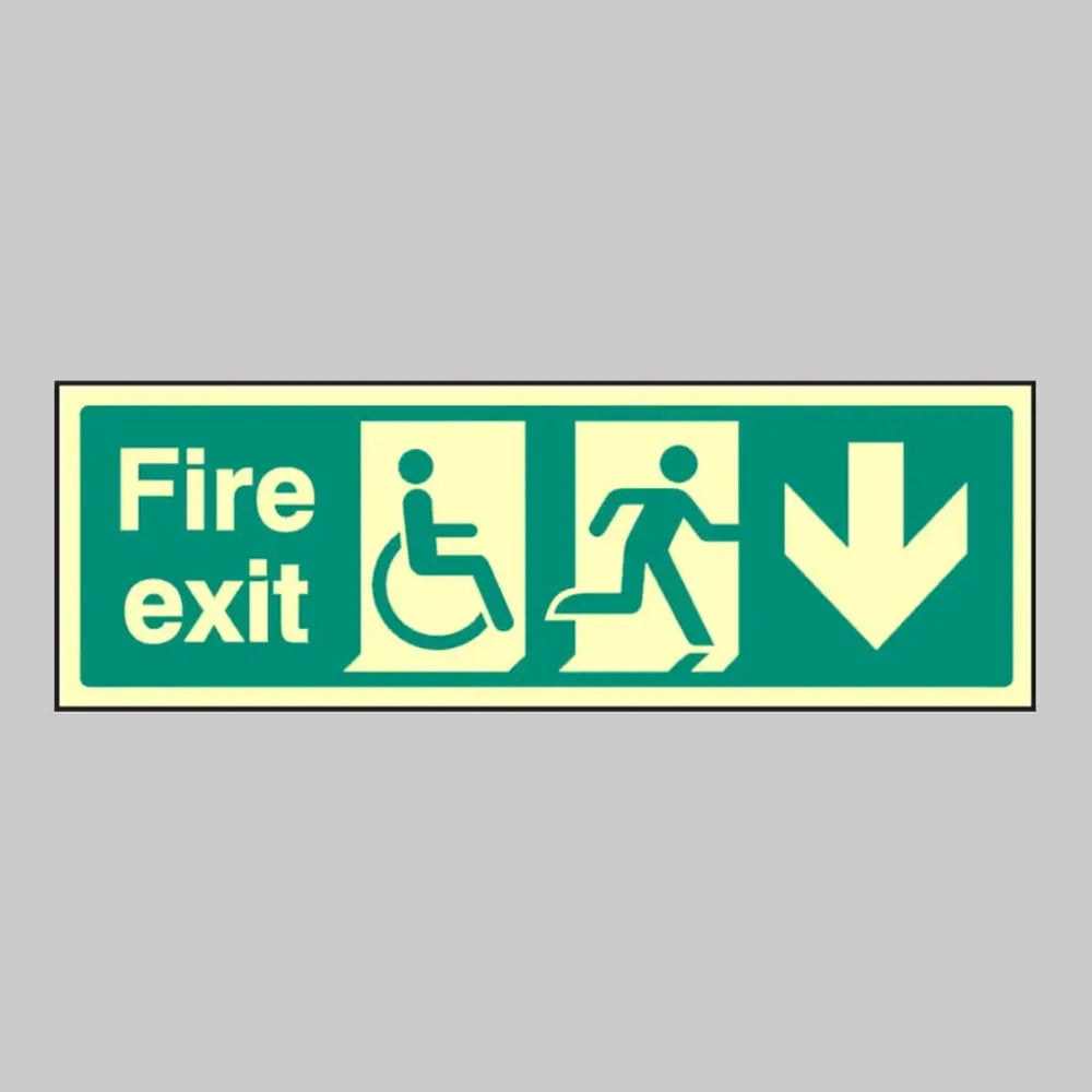 Disabled fire exit arrow down