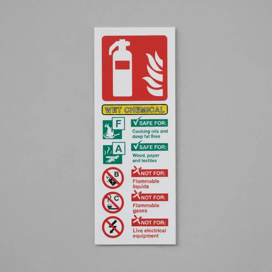Wet chemical fire extinguisher identification