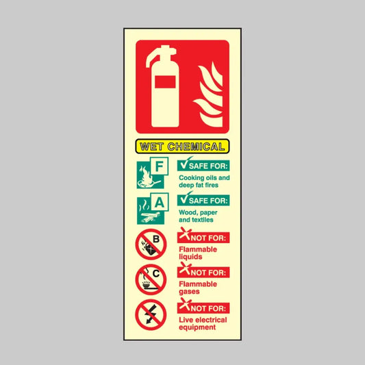 Wet chemical fire extinguisher identification