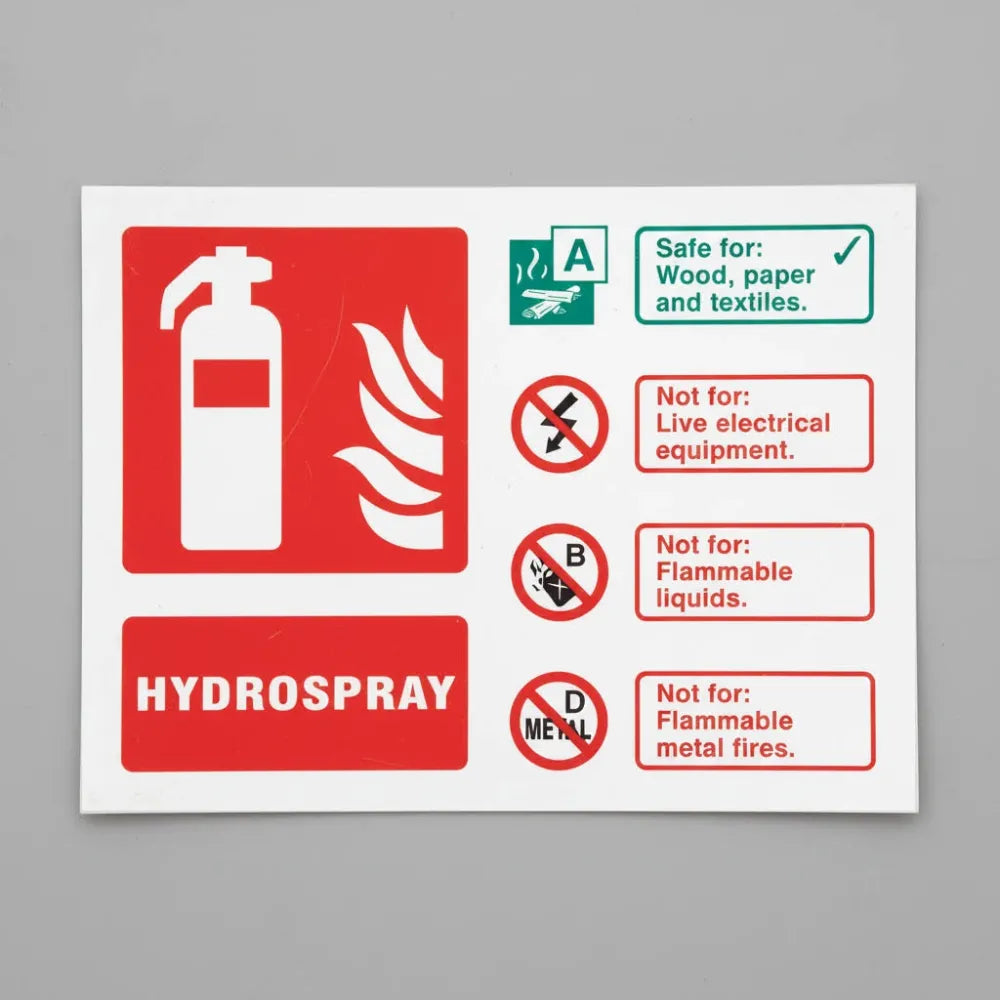 11240S Hydrospray extinguisher identification Rigid Plastic (75x200mm) Safety Sign