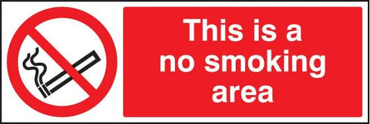 13002M No smoking area Rigid Plastic (600x200mm) Safety Sign