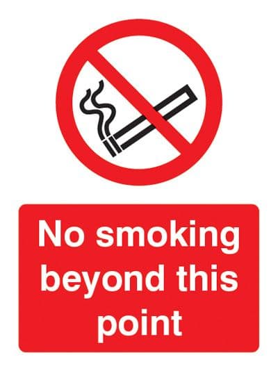 13004K No smoking beyond this point Rigid Plastic (400x300mm) Safety Sign