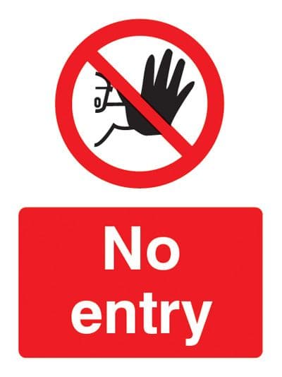 13213E No entry Rigid Plastic (200x150mm) Safety Sign