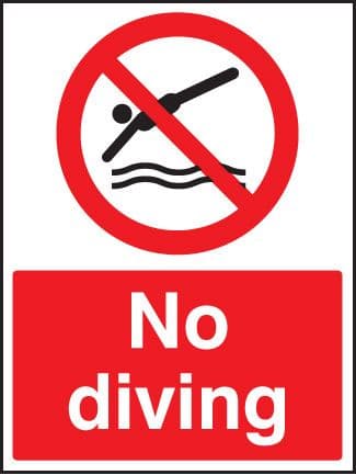 13614K No diving Rigid Plastic (400x300mm) Safety Sign