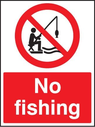 13615K No fishing Rigid Plastic (400x300mm) Safety Sign